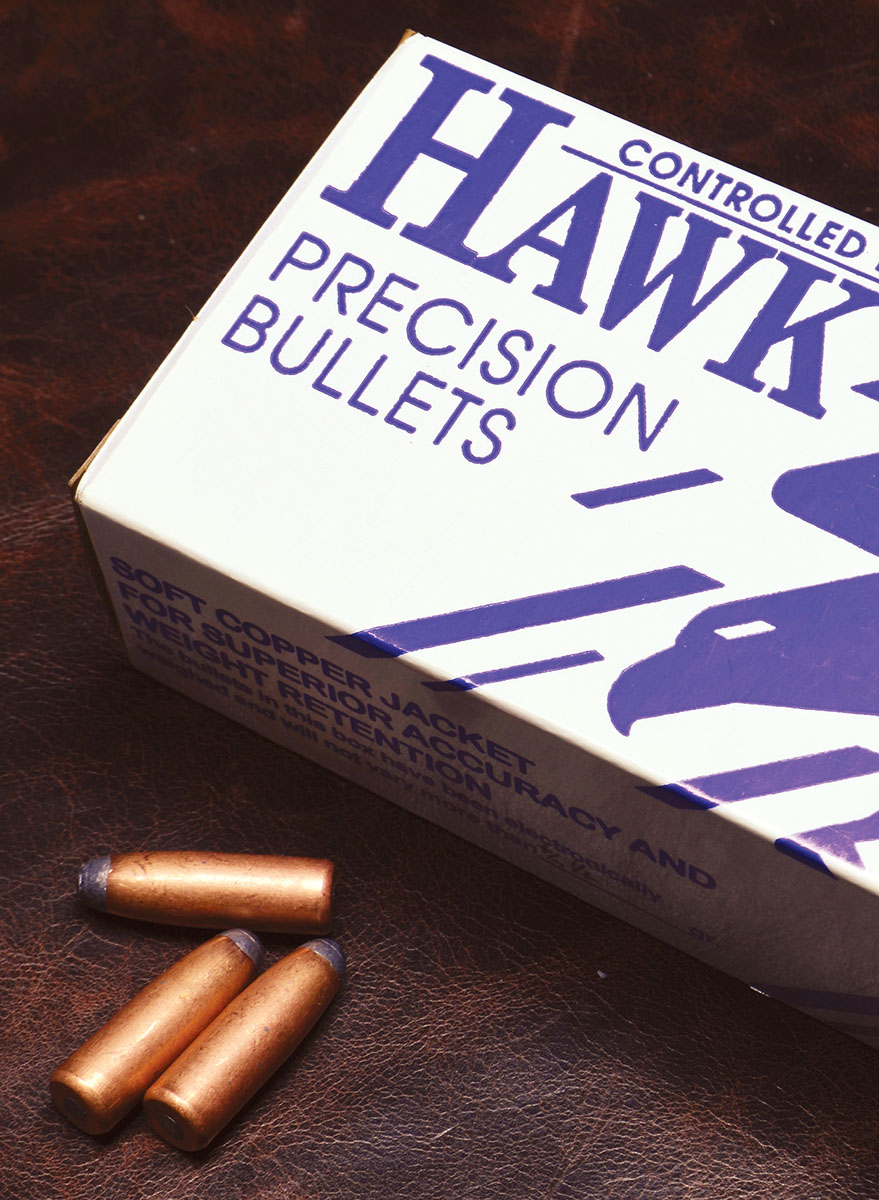 Hawk’s 200-grain roundnosed bullets with .030-inch jackets are ideal for the 8x56 M-S.